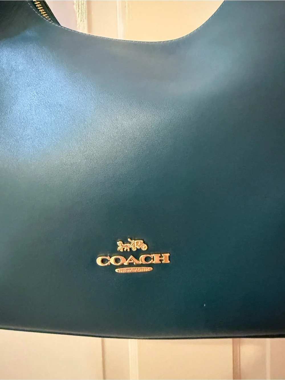 COACH K2577 Smooth Leather Hobo — Deep Teal